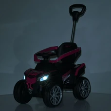 Каталка - толокар квадроцикл M 6126EBLR-8 розовый с пультом и родительской ручкой фото 41