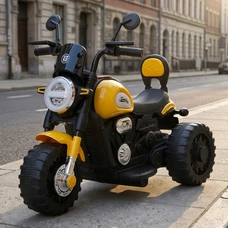Детский мотоцикл Bambi M 6526ER-6 желтый трехколесный