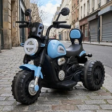 Детский мотоцикл Bambi M 6526ER-12 голубой трехколесный