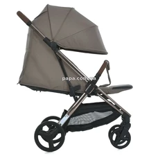 Прогулочная коляска El Camino Axis ME 1192 Milk Chocolate бежевая, чехол на ножки фото 37