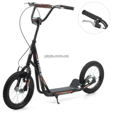 Самокат iTrike SR 2-045-1-B черный, 14 дюймов, ручной тормоз