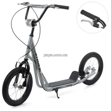 Самокат iTrike SR 2-045-1-G серый, 14 дюймов, ручной тормоз