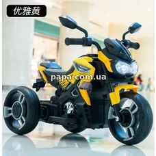 Детский электромотоцикл M 5825 E-6 желтый, EVA колеса фото 14