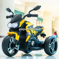 Детский электромотоцикл M 5825 E-6 желтый, EVA колеса фото 21