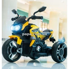 Детский электромотоцикл M 5825 E-6 желтый, EVA колеса фото 37