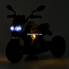 Детский электромотоцикл M 5825 E-6 желтый, EVA колеса фото 41