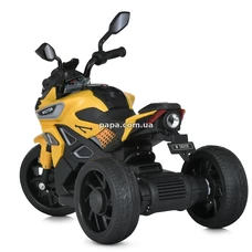 Детский электромотоцикл M 5825 E-6 желтый, EVA колеса фото 63