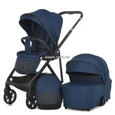 Универсальная коляска 2 в 1 El Camino Coil ME 1190 Iris Blue синяя, люлька, прогулочный блок фото 14