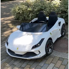 Двухместная детская машина M 6197 EBLR-1 (24V) белая, Ferrari, 2 мотора по 200 Вт фото 14