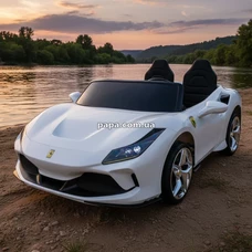 Двухместная детская машина M 6197 EBLR-1 (24V) белая, Ferrari, 2 мотора по 200 Вт фото 21