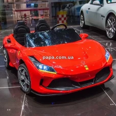 Двухместная детская машина M 6197 EBLR-3 (24V) красная, Ferrari, 2 мотора по 200 Вт фото 37