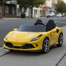 Двухместная детская машина M 6197 EBLR-6 (24V) желтая, Ferrari, 2 мотора по 200 Вт