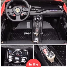 Двухместная детская машина M 6197 EBLR-6 (24V) желтая, Ferrari, 2 мотора по 200 Вт фото 53