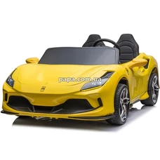 Двухместная детская машина M 6197 EBLR-6 (24V) желтая, Ferrari, 2 мотора по 200 Вт фото 28