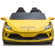 Двухместная детская машина M 6197 EBLR-6 (24V) желтая, Ferrari, 2 мотора по 200 Вт фото 20