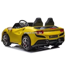 Двухместная детская машина M 6197 EBLR-6 (24V) желтая, Ferrari, 2 мотора по 200 Вт фото 32
