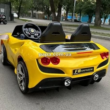 Двухместная детская машина M 6197 EBLR-6 (24V) желтая, Ferrari, 2 мотора по 200 Вт фото 54