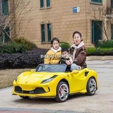 Двухместная детская машина M 6197 EBLR-6 (24V) желтая, Ferrari, 2 мотора по 200 Вт фото 92