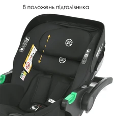 Автокресло El Camino i-Fix+ ME 1110 Moon Black черное бебикокон i-Size R129 фото 86