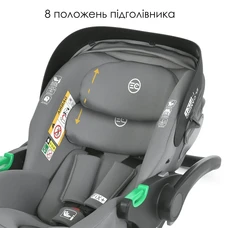 Автокресло El Camino i-Fix+ ME 1110 Simply Gray серое бебикокон i-Size R129 фото 86