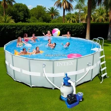 Intex 28332, каркасный бассейн, 549 х 132 см., песочный фильтр-насос, тент фото 37