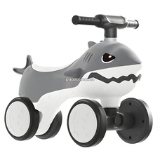 Беговел - толокар Tilly BB-0017 Grey акула, серый, свет, музыка