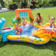 Intex 57444, надувной игровой центр, 249 х 191 х 109 см.,динозавры, с горкой фото 14