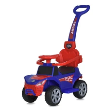 Детская каталка - толокар Bambi M 5764 EL-4-3 красно-синяя, родительская ручка