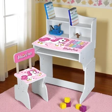 Детская парта M 904-2, высота регулируется, со стульчиком, Единорог