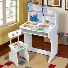 Детская парта M 904-3, высота регулируется, со стульчиком, котенок