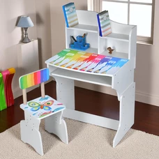 Детская парта M 904-8, высота регулируется, со стульчиком, карандаши