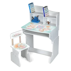 Детская парта M 904-13, высота регулируется, со стульчиком, зайчик