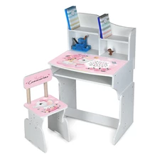 Детская парта M 904-14, высота регулируется, со стульчиком, слоненок