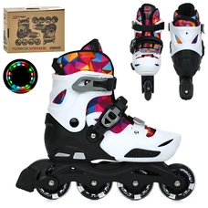 Детские ролики A 4157-M-W Prof1 раздвижные, размер 35-38, белые