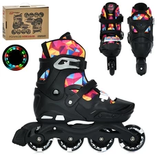 Детские ролики A 4157-M-B Prof1 раздвижные, размер 35-38, черные