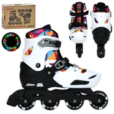 Детские ролики A 4157-L-W Prof1 раздвижные, размер 39-42, белые