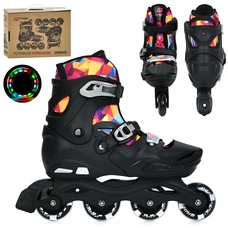 Детские ролики A 4157-L-B Prof1 раздвижные, размер 39-42, черные