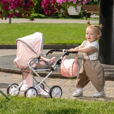 Коляска для куклы Carrello Unico 9346 Hot Pink малиновая, с сумочкой фото 63