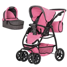 Коляска для ляльки 2 в 1 Carrello Avanti 9662 Pink розовая, з сумочкою фото 71