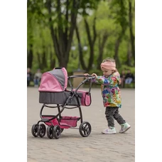 Коляска для ляльки 2 в 1 Carrello Avanti 9662 Pink розовая, з сумочкою фото 92