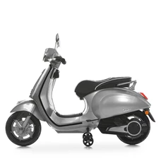 Детский мотоцикл M 6288 EL-11-2 скутер Vespa, серо-черный, мягкое сиденье фото 41