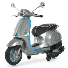 Детский мотоцикл M 6288 EL-11-4 скутер Vespa, серо-синий, мягкое сиденье фото 37