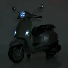 Детский мотоцикл M 6288 EL-11-4 скутер Vespa, серо-синий, мягкое сиденье фото 63