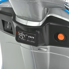 Детский мотоцикл M 6288 EL-11-4 скутер Vespa, серо-синий, мягкое сиденье фото 92