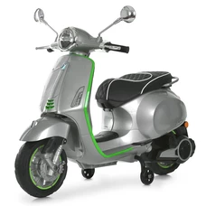 Детский мотоцикл M 6288 EL-11-5 скутер Vespa, серо-зеленый, мягкое сиденье фото 41