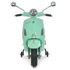 Детский мотоцикл M 6288 EL-15 скутер Vespa, бирюзовый, мягкое сиденье фото 14