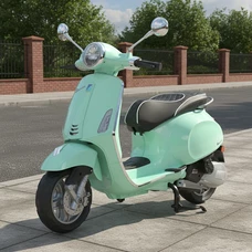 Детский мотоцикл M 6288 EL-15 скутер Vespa, бирюзовый, мягкое сиденье фото 21