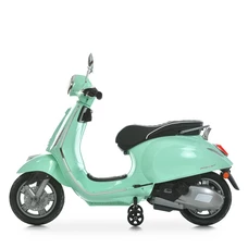 Детский мотоцикл M 6288 EL-15 скутер Vespa, бирюзовый, мягкое сиденье фото 41