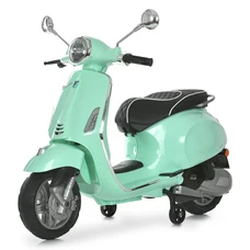 Детский мотоцикл M 6288 EL-15 скутер Vespa, бирюзовый, мягкое сиденье фото 54