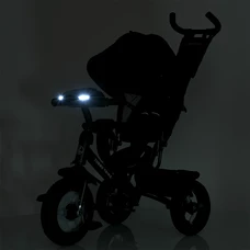 Трехколесный велосипед Turbo Trike MT 1006-1 с ручкой, свет, музыка, пульт, черный фото 37